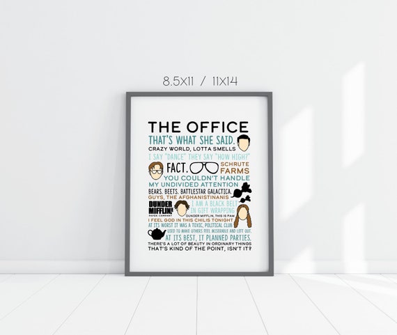 The Office Tv Show Characters Poster With Quotes, the Office Gifts 