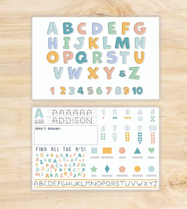 Personalized Kids Placemats Abc's Alphabet Placemat - Etsy