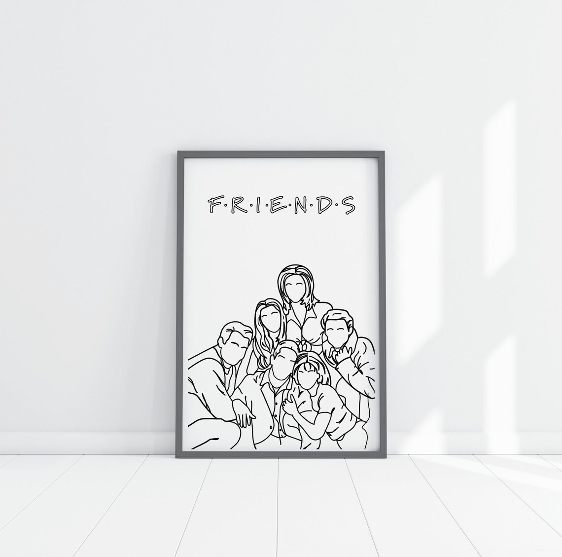 Friends TV Show Poster Outline of Characters Personalized | Etsy