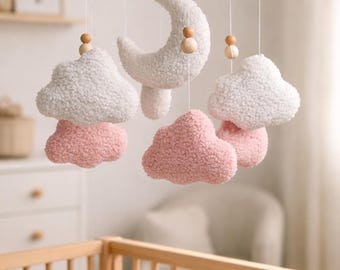 Boucle Wolke Baby Mobile Mädchen Kinderzimmer Dekor Baby Shower Geschenk