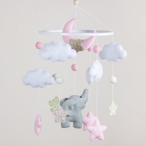 Baby mobile, Elefant mobile, Krippe mobile, Baby mobile Mädchen, Mobile Baby, Kinderzimmer mobile, Krippe mobile, Elefant Kinderzimmer, Krippe mobile