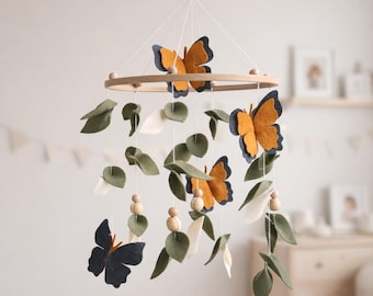 Babymobiel Monarchvlinder – Babybeddecor babybos bladbos