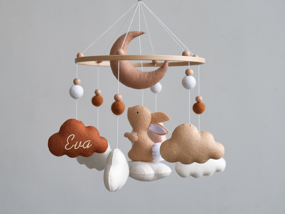 Baby Mobile, Crib Mobile, Cloud Mobile, Bunny Nursery Mobile, Baby