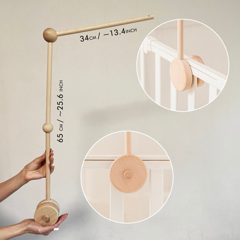 Baby Mobile Holder Wood Mobile Arm Baby Mobile Stand Crib Etsy