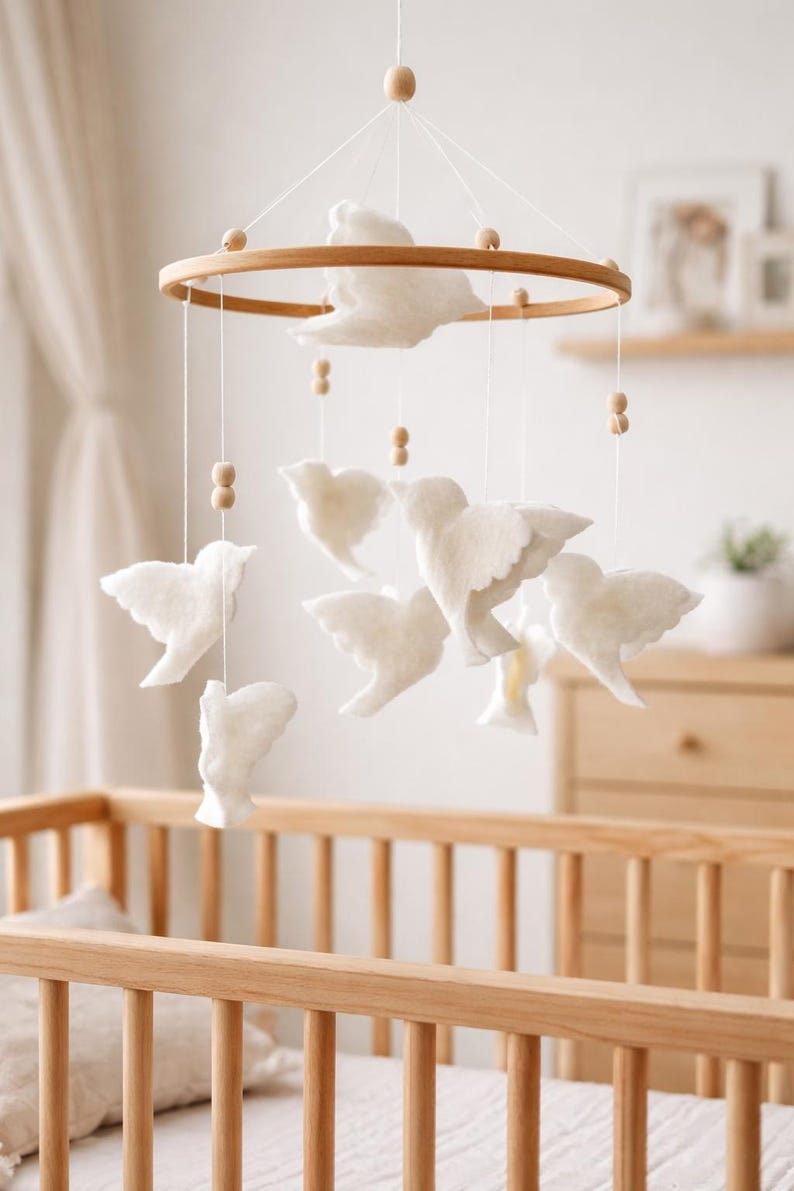Bird Baby Mobile – Neutral Nursery Crib Hanging Decor - Etsy
