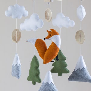 Fox crib mobile, Neutral baby mobile, Forest nursery mobile, Baby crib mobile,  Woodland mobile, Fox mobile, Cot mobile, Crib mobile