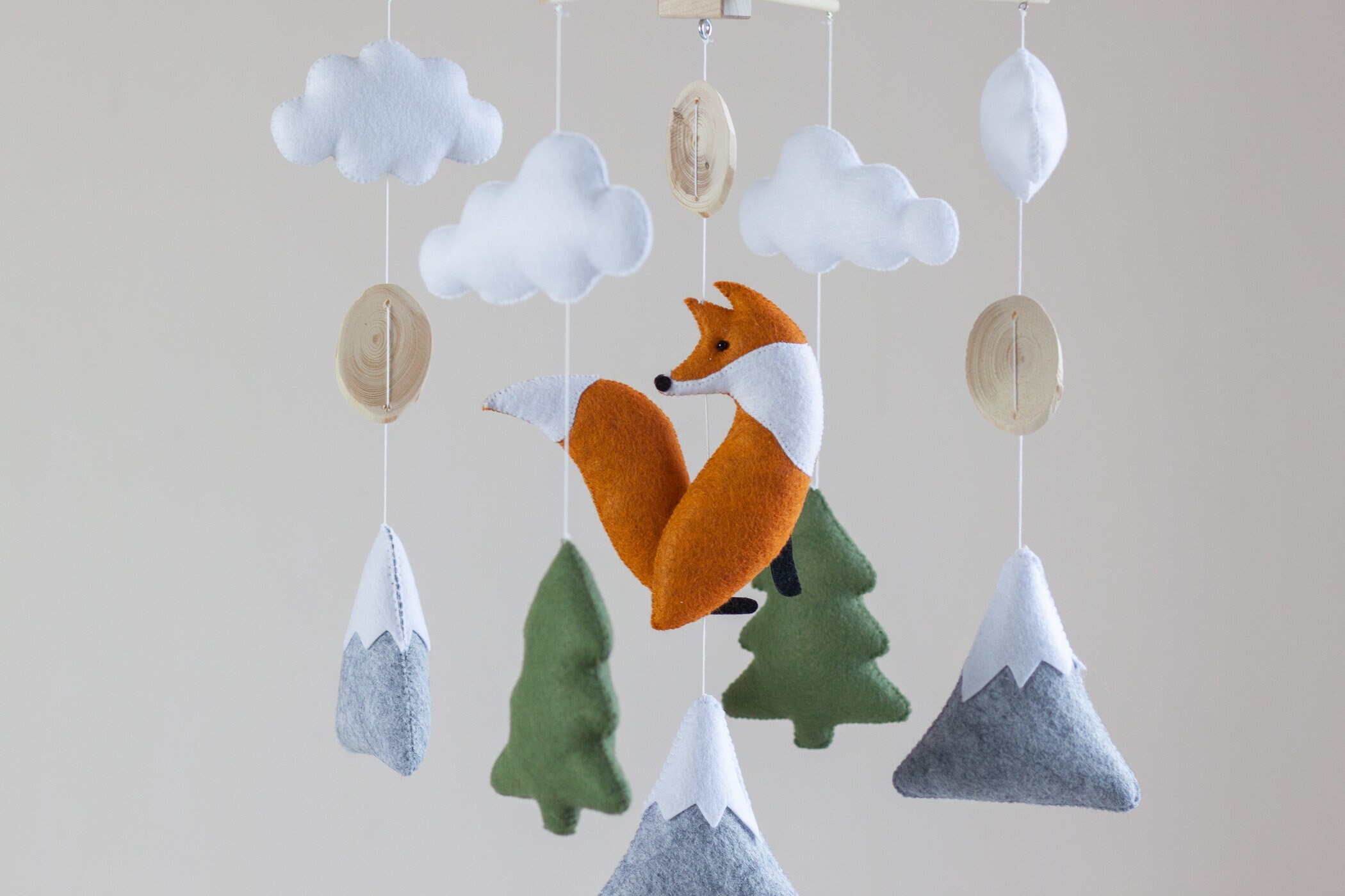 Mobile Musical Baby Handmade Fox lacouturebytitia White Minky Cloud and  Stars -  Denmark