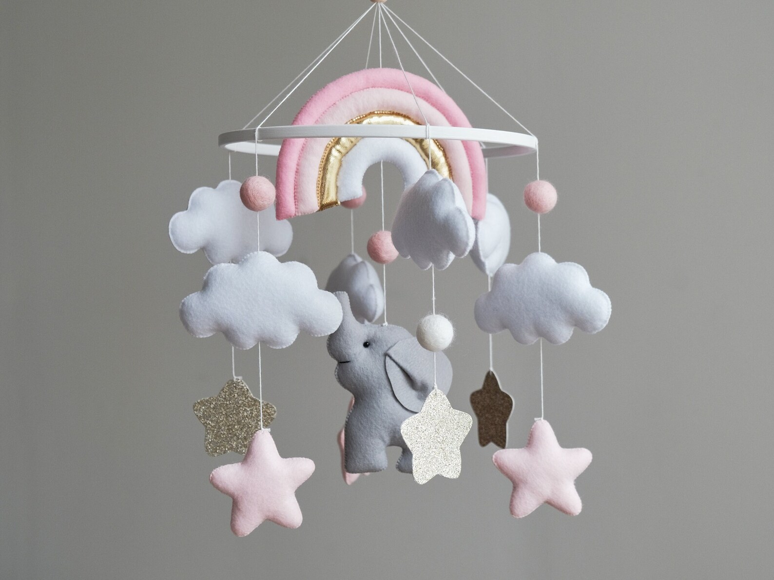 Girl Mobile Baby Elephant Mobile Elephant Mobile Etsy