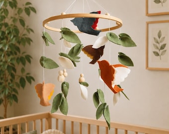 Leaf Baby Mobile Botanical Nursery Decor Eucalyptus Crib Gift for Newborn