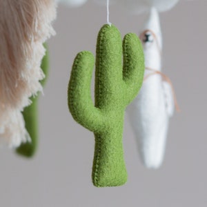 Baby mobile neutral, Boho nursery, Baby crib mobile, Llama Cactus mobile, Baby mobile, Boho mobile, Macrame mobile, Felt mobile image 3