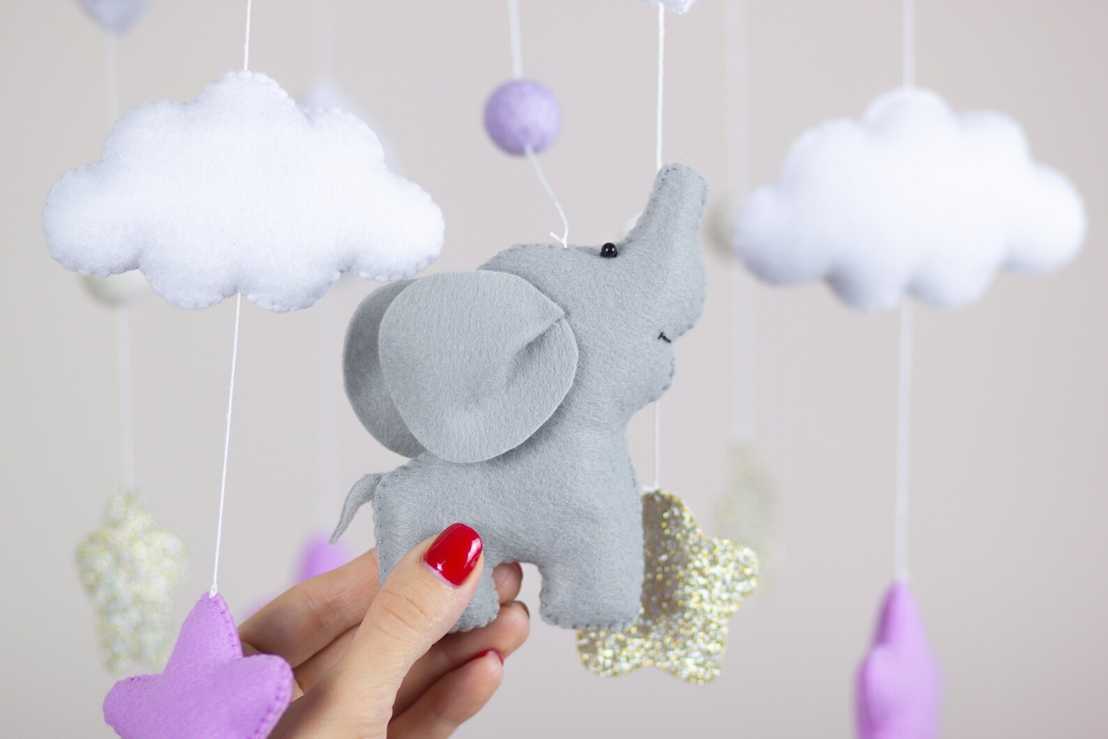 Baby Elephant Mobile Elephant Mobile Personalization Mobile Etsy