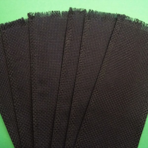 C36-BLKX2 - 6 Blank Black 14 count Cross Stitch Aida Bookmarks with Lace Edge