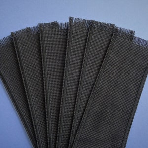 A9-BLKX2 - 6 marcadores de página Aida em branco, pretos, 14 unidades, ponto cruz, com padrão de borda reta