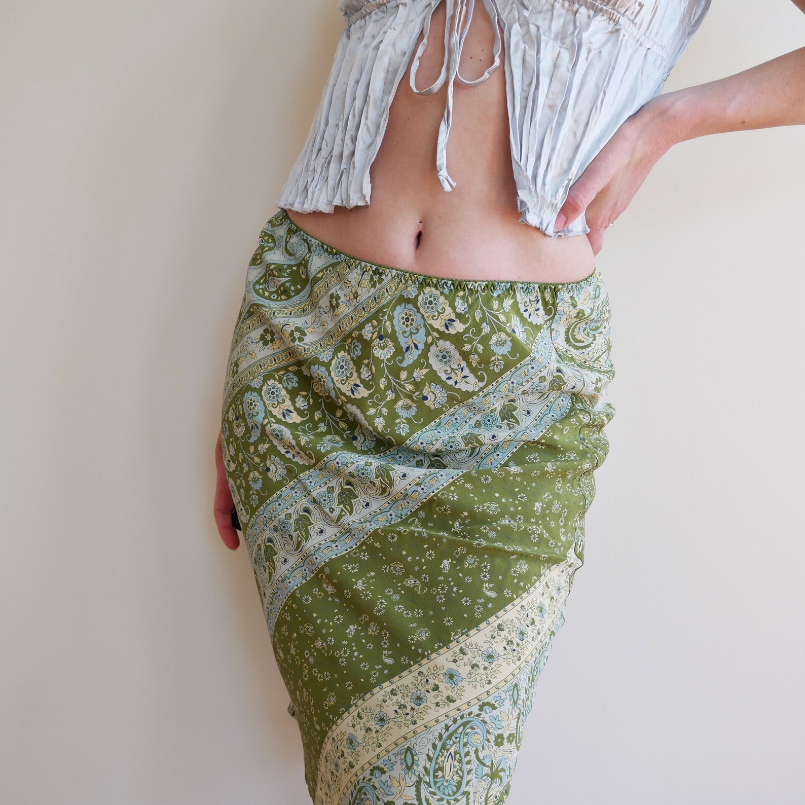 Y2K Silk Skirt