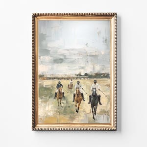 Vintage Polo Match Art Print: Equestrian Sports Decor (Digital Download