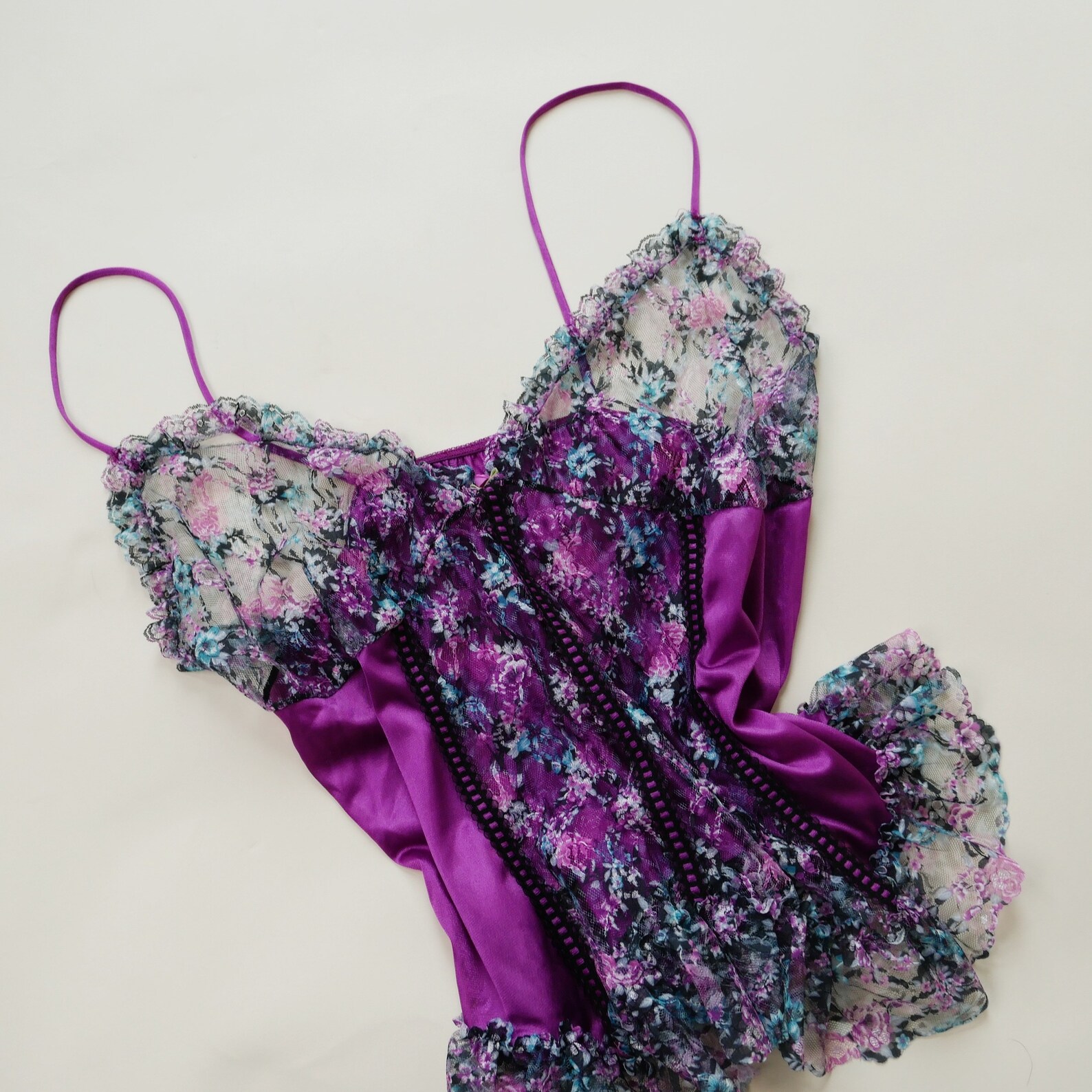 Fairycore Lingerie Camisole 80s Vintage Plus Size Floral | Etsy