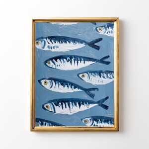 Sardine Wall Art: Vintage Nautical Fish Painting (Digital Download)
