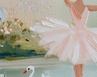 バレリーナの白鳥の湖の壁アート - ロマンティックなバレエガーデン