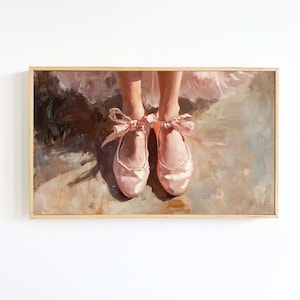 Pink Ballet Flats Art Print: Coquette Balletcore Decor (Digital Download)