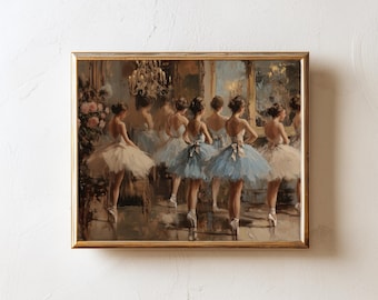 【美品】Dancers at Rest バレリーナ 絵画 バレリーナの白鳥の湖の壁アート - ロマンティックなバレエガーデン