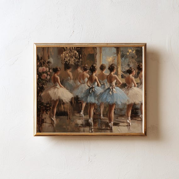 Vintage Ballerina Art Print: Whimsical Ballet Decor (digital