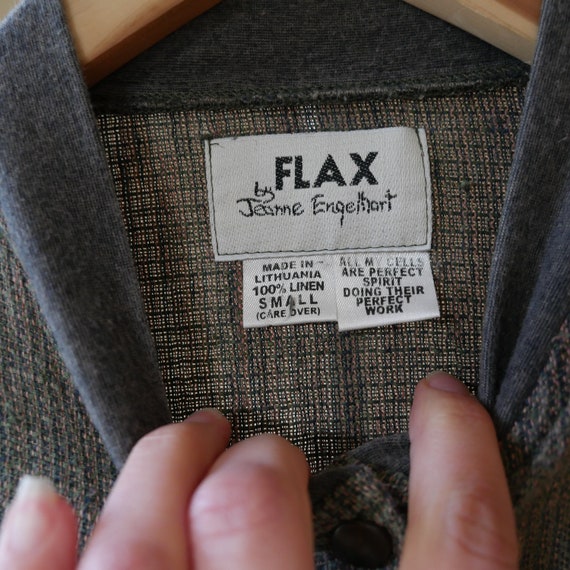 FLAX | Linen dress snap down long-sleeve laganloo… - image 4