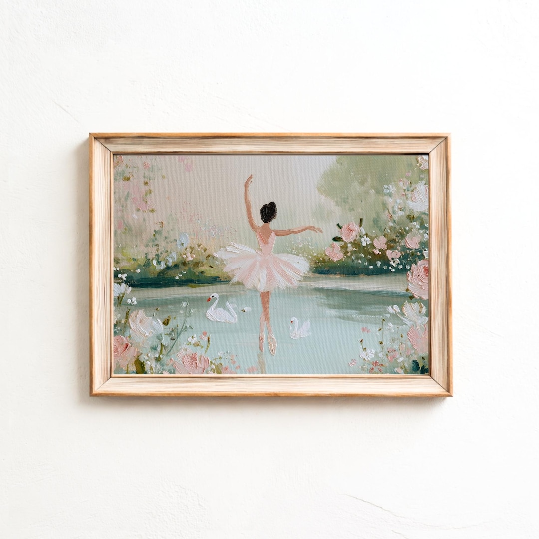 バレリーナの白鳥の湖の壁アート - ロマンティックなバレエガーデン