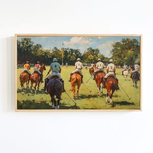 Vintage Polo Match Print: Equestrian Sports Art, French Country Decor (Digital Download)