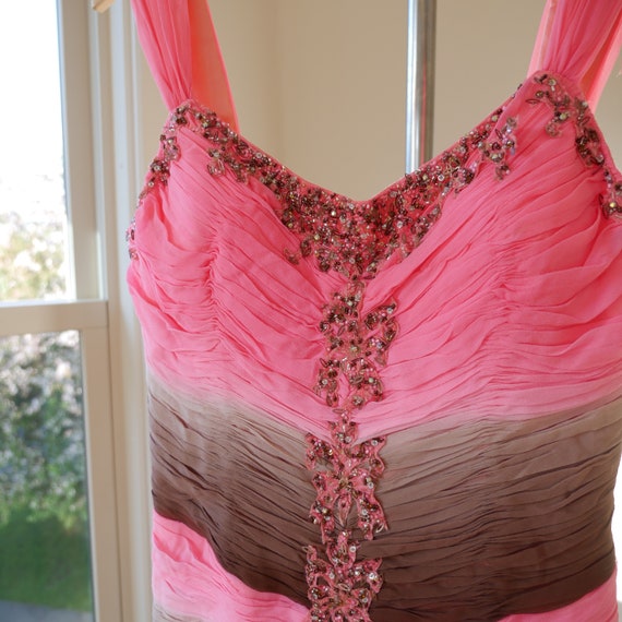 Hand Beaded Silk Gown Y2K Vintage Prom Dress Fair… - image 6