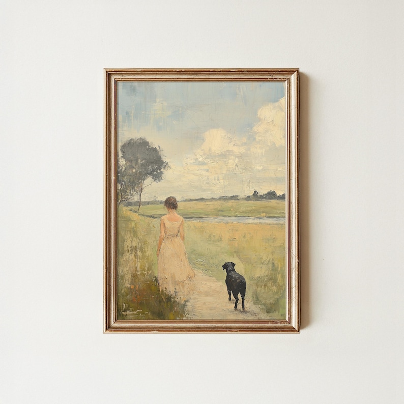 Black Lab Art Print: French Country Cottagecore Wall Decor (Digital Download) image 1