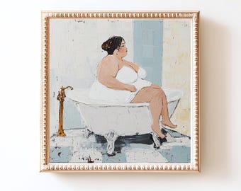 Curvy Woman Bath Art Print | Body Positive Feminine Decor (Digital Download)