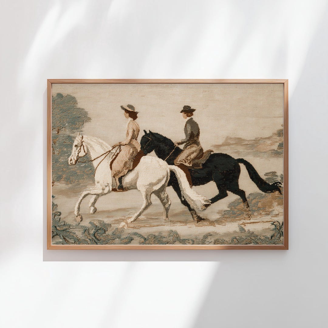Vintage Equestrian Horse Wall Art – English Riding Scene Printable ...