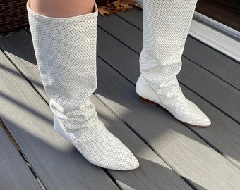 white 80s boots