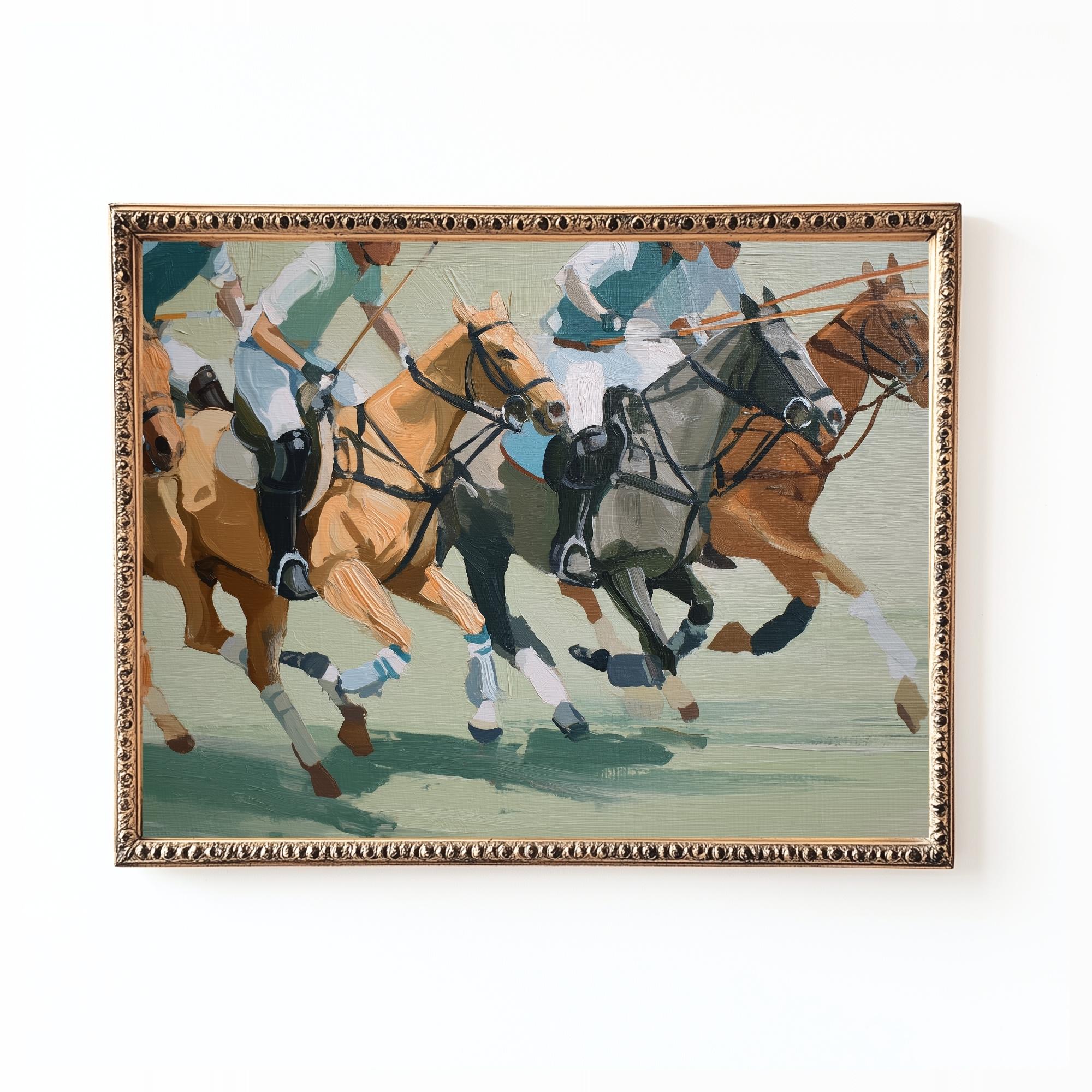 Pologame Art board アート Vintage Polo Match Art Print: Country Club Sports Decor (digital
