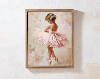 Pink Ballerina Art Print | Impressionist Ballet Dancer Nursery (Digital Download)