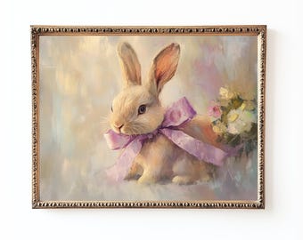 Vintage Easter Bunny Print Wall Art (Digital Download)