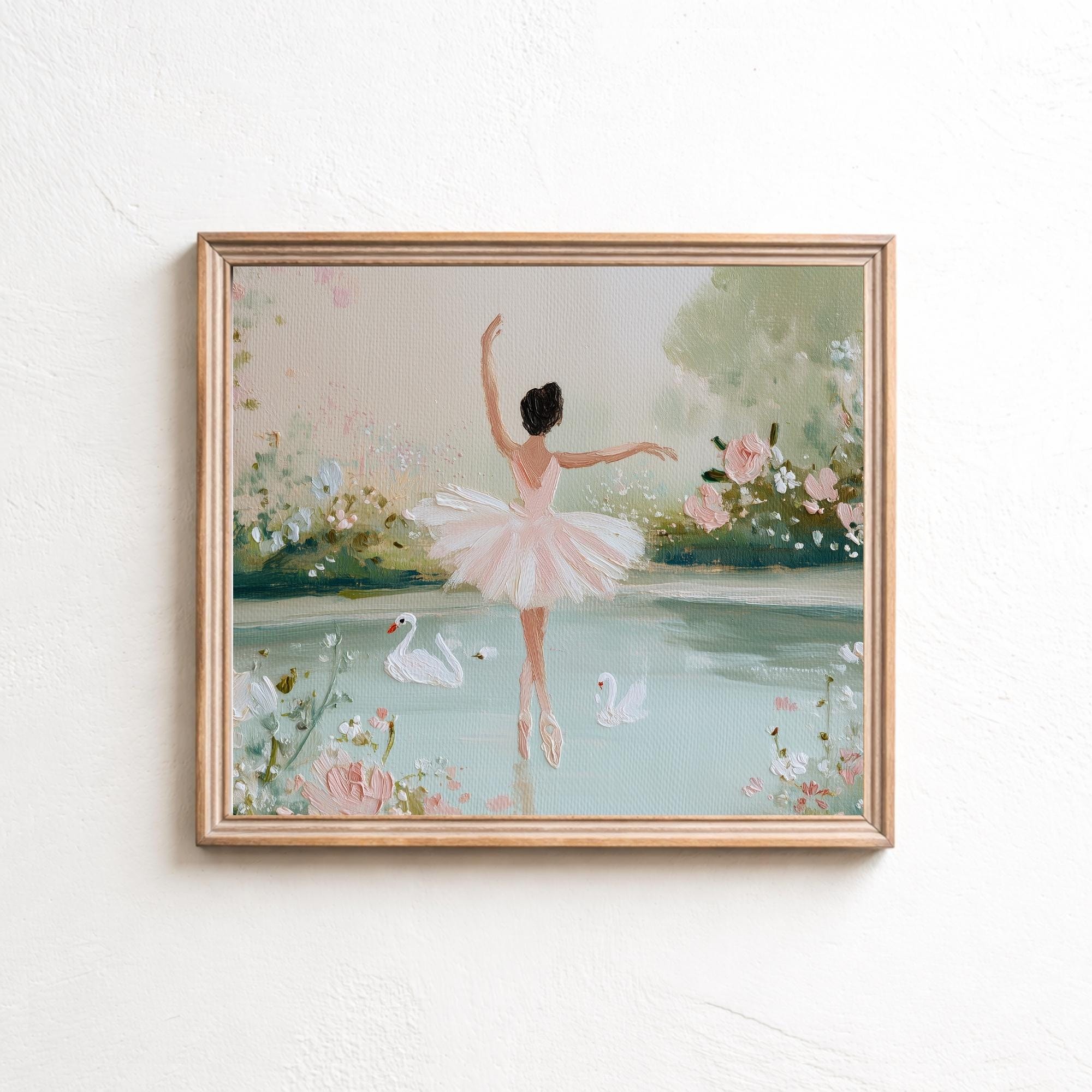 バレリーナの白鳥の湖の壁アート - ロマンティックなバレエガーデン