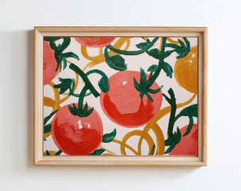 Tomato Vine Kitchen Print: Rustic Farmhouse Food Art (Digital Download)