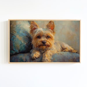 Yorkie Gifts | Dog Wall Art | Yorkshire Terrier Vintage Painting | Pet Portrait | Dog Lover Gift | Dog Memorial | Digital Download