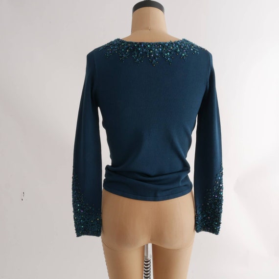 fairycore slinky knit top | y2k Vintage teal gree… - image 10
