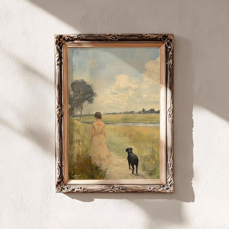 Black Lab Art Print: French Country Cottagecore Wall Decor (Digital Download) image 3