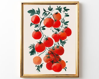 Tomato Vine Painting | Rustic Kitchen Wall Art (Digital Download)