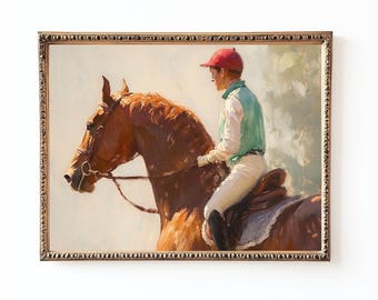 Vintage Polo Horse Jockey Print | Equestrian Wall Art (Digital Download)