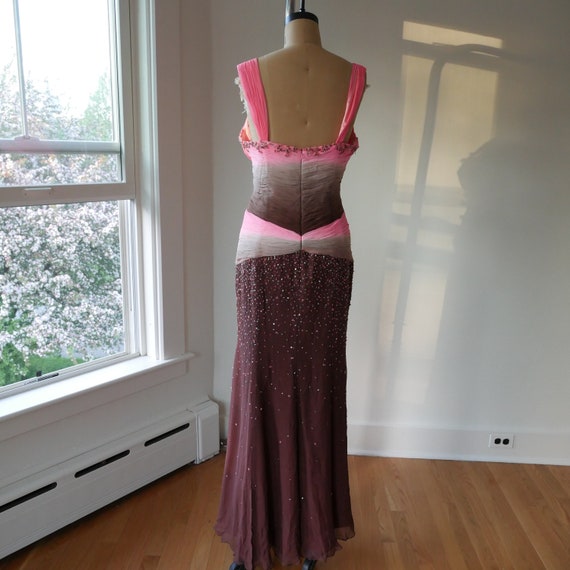 Hand Beaded Silk Gown Y2K Vintage Prom Dress Fair… - image 3