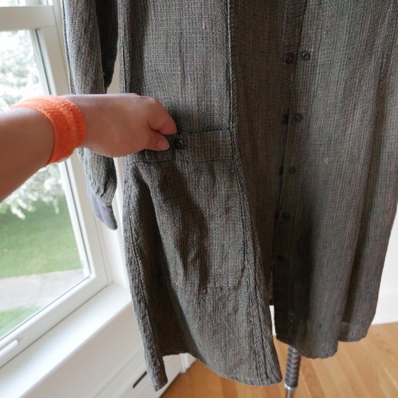 FLAX | Linen dress snap down long-sleeve laganloo… - image 6