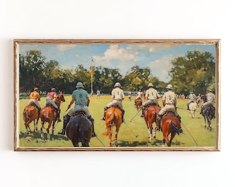 Vintage Polo Match Print: Equestrian Sports Art, French Country Decor (Digital Download)