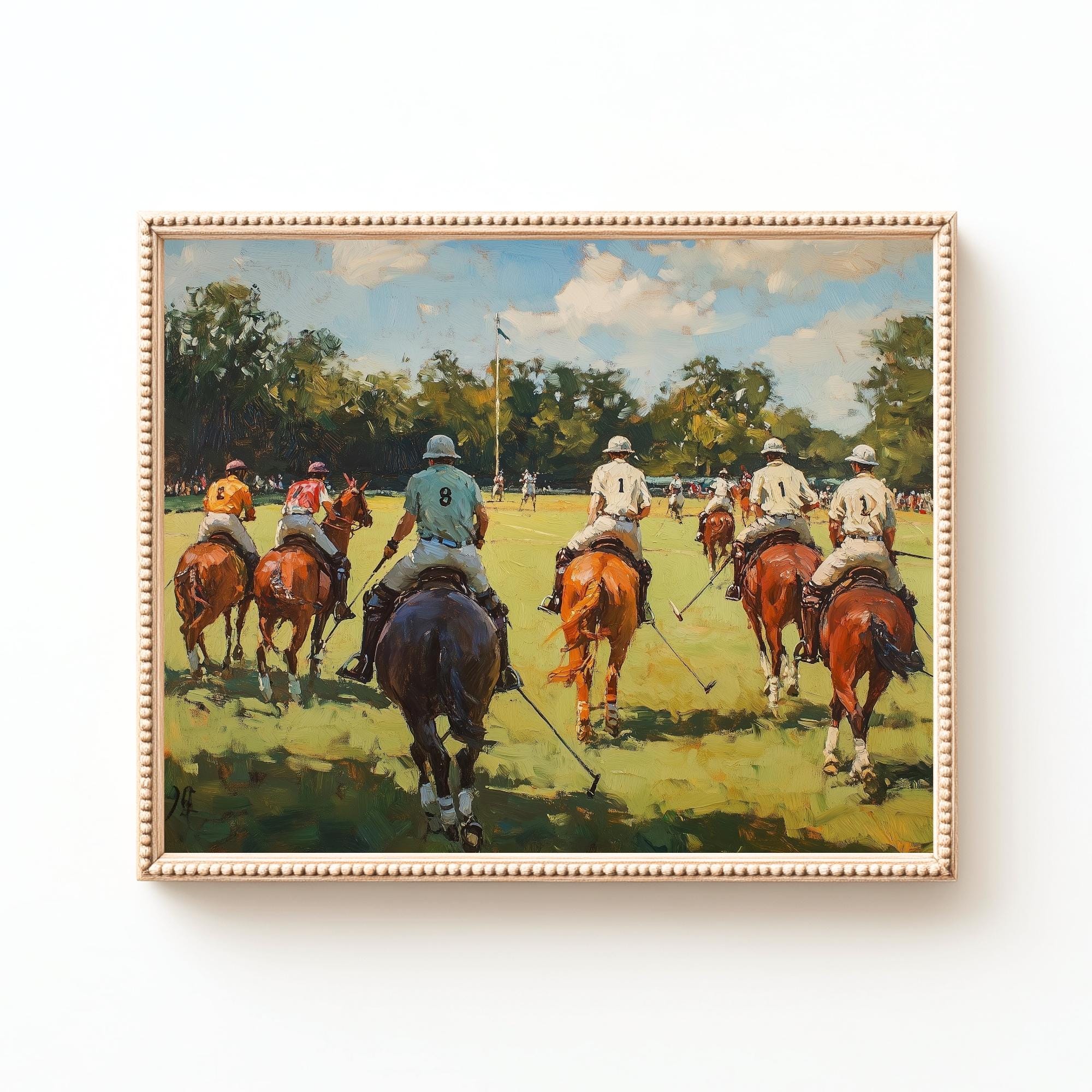 Pologame Art board アート Vintage Polo Match Print: Equestrian Sports Art, French Country