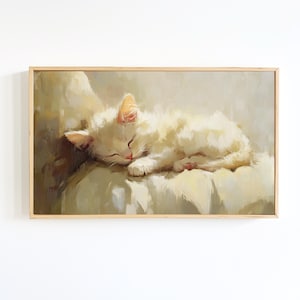 Nursery Wall Art | Cat Painting | Cat Wall Art Digital Print | Cat Portrait | Cat Lover Gift | Vintage Painting | Digital Download