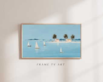 Coastal Sailboat Frame TV Art (Digital Download)