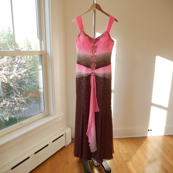 Hand Beaded Silk Gown Y2K Vintage Prom Dress Fair… - image 8